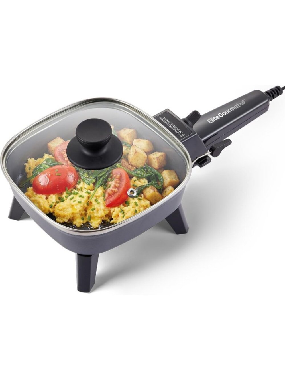 Compact 7" Nonstick Electric Skillet - 600W Personal Cooking Appliance
